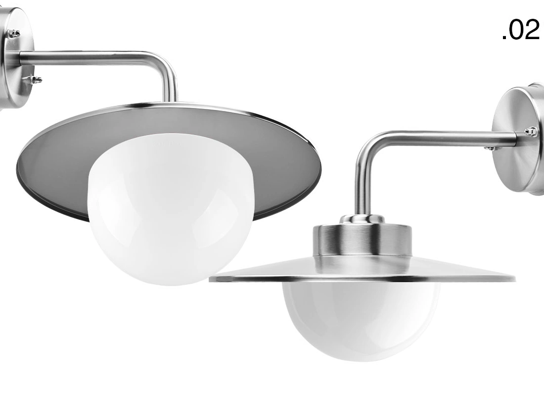 silver-coloured wall light Eduardo - IP54