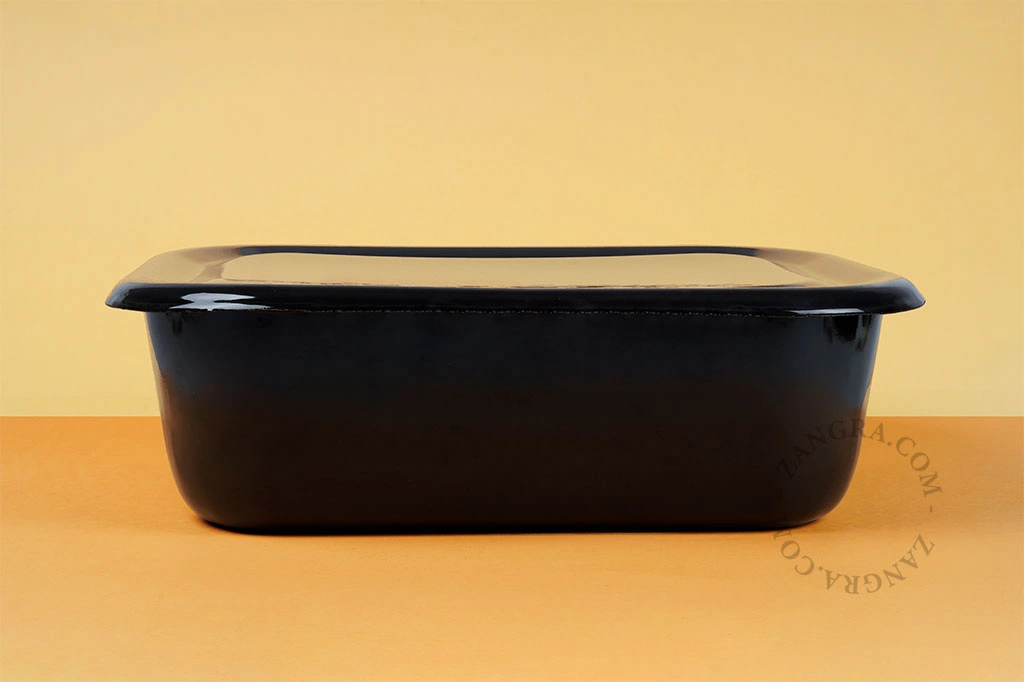 blugnsform i svart emalj - 35 cm