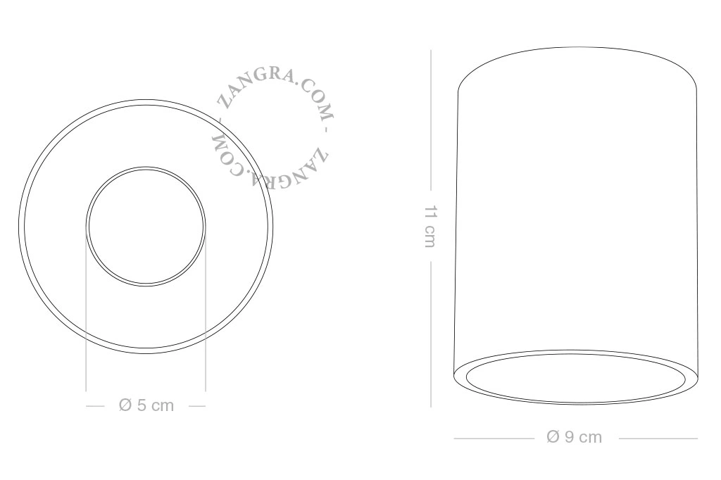 czarny reflektor LED - Ø 9 cm