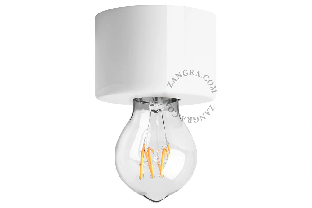 hvid væg- eller loftslampe - Ø 8,5 cm