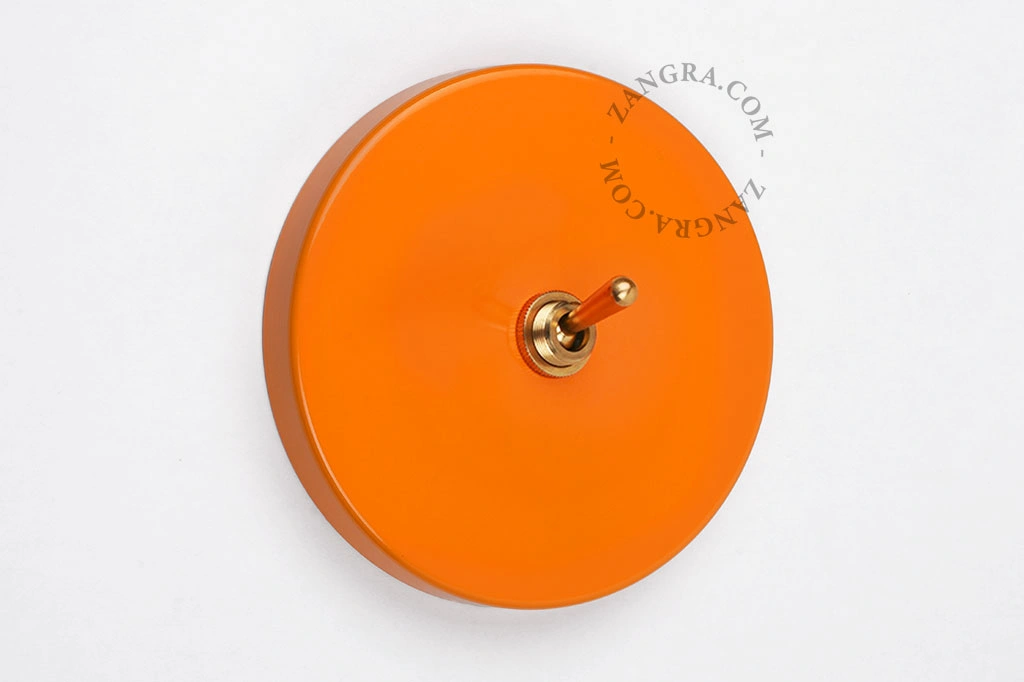 interrupteur orange va-et-vient ou simple - levier laiton