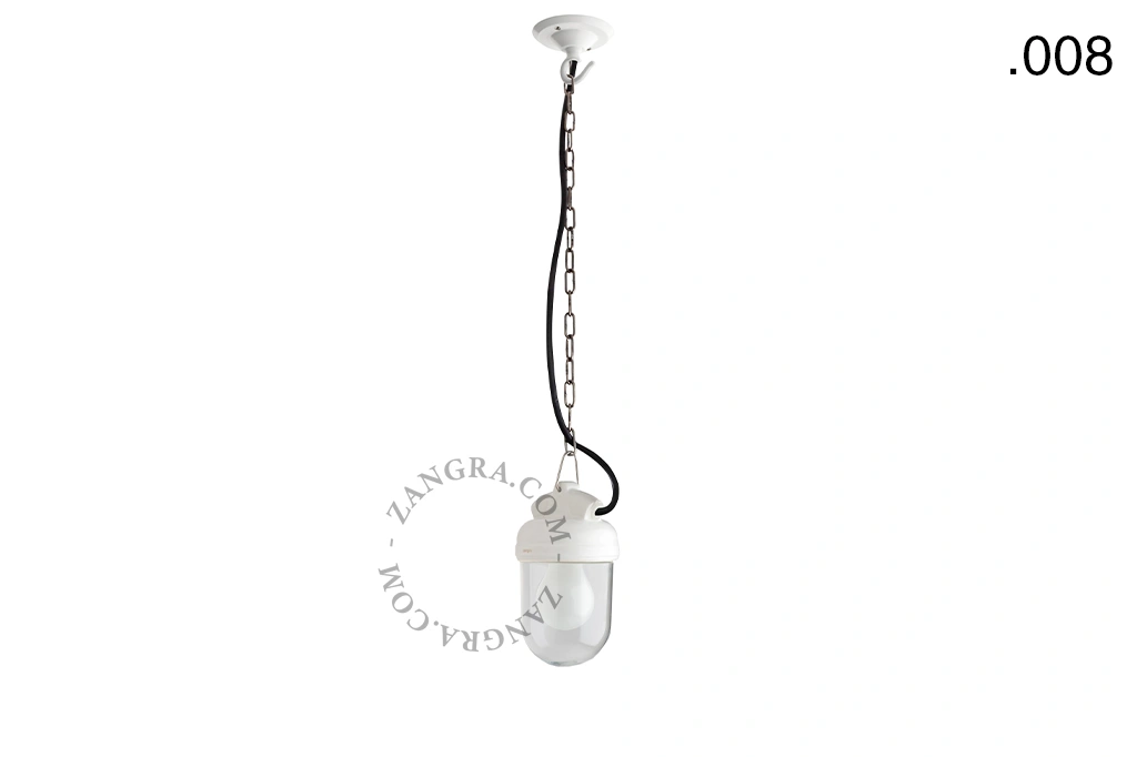 hanglamp van porselein en glas  - IP54