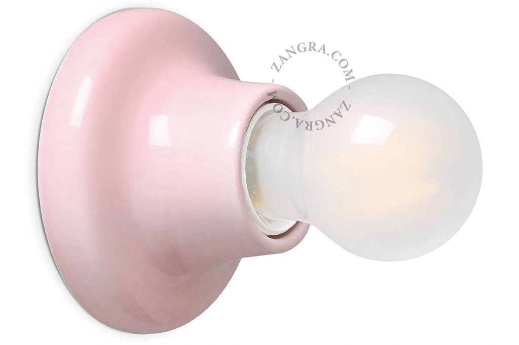 lampa porcelanowa różowa