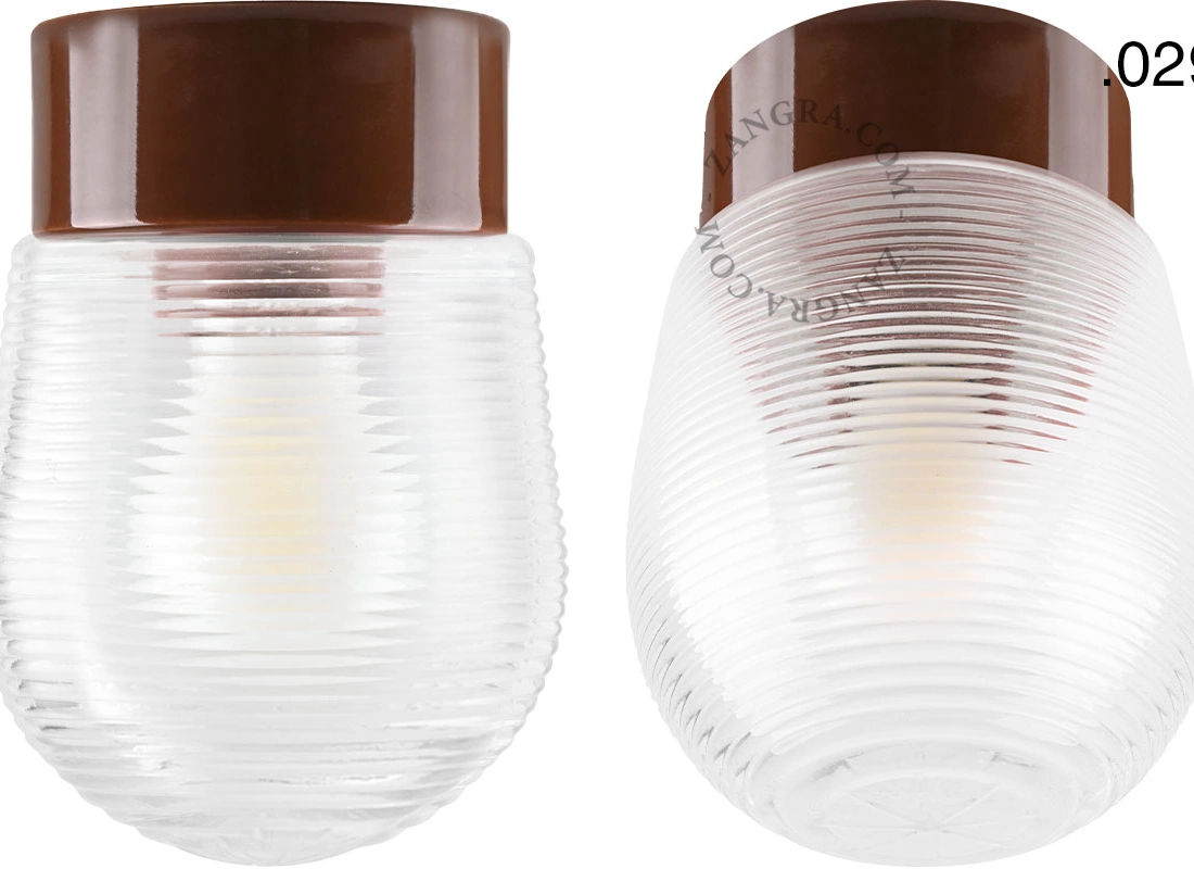 lámpara de porcelana marrón David - Ø 10 cm