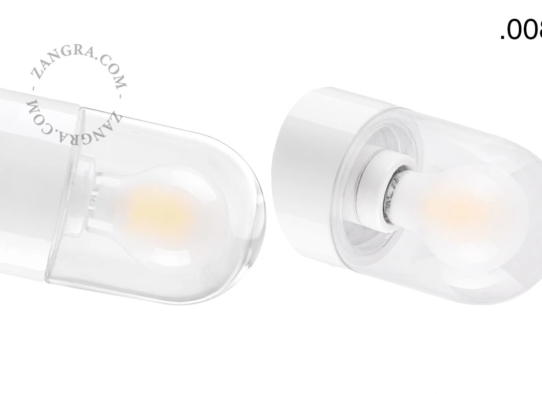 biała porcelanowa lampa ścienna David - Ø 10 cm