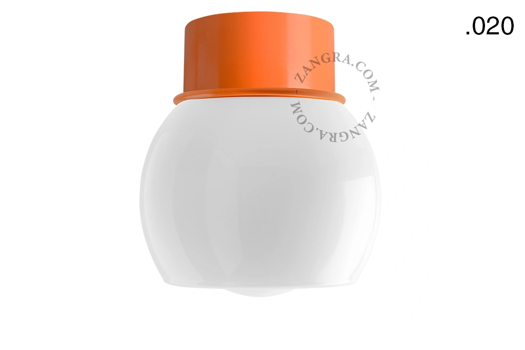orange wall or ceiling light - glass shade - Ø 10 cm