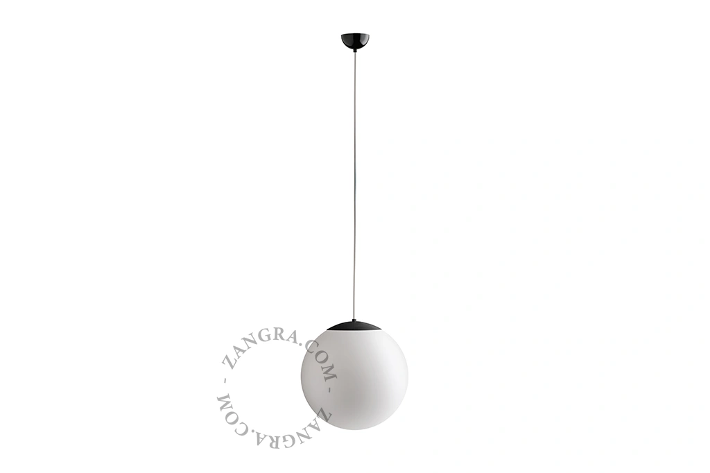 pendellampa med klot i blåst glas - Ø 40 cm