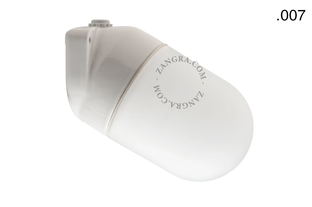 candeeiro de parede em porcelana branca para casa de banho - Ø 9,5 cm - abajur de vidro - IP54