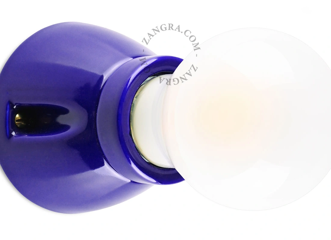 porcelanowa lampa niebieska