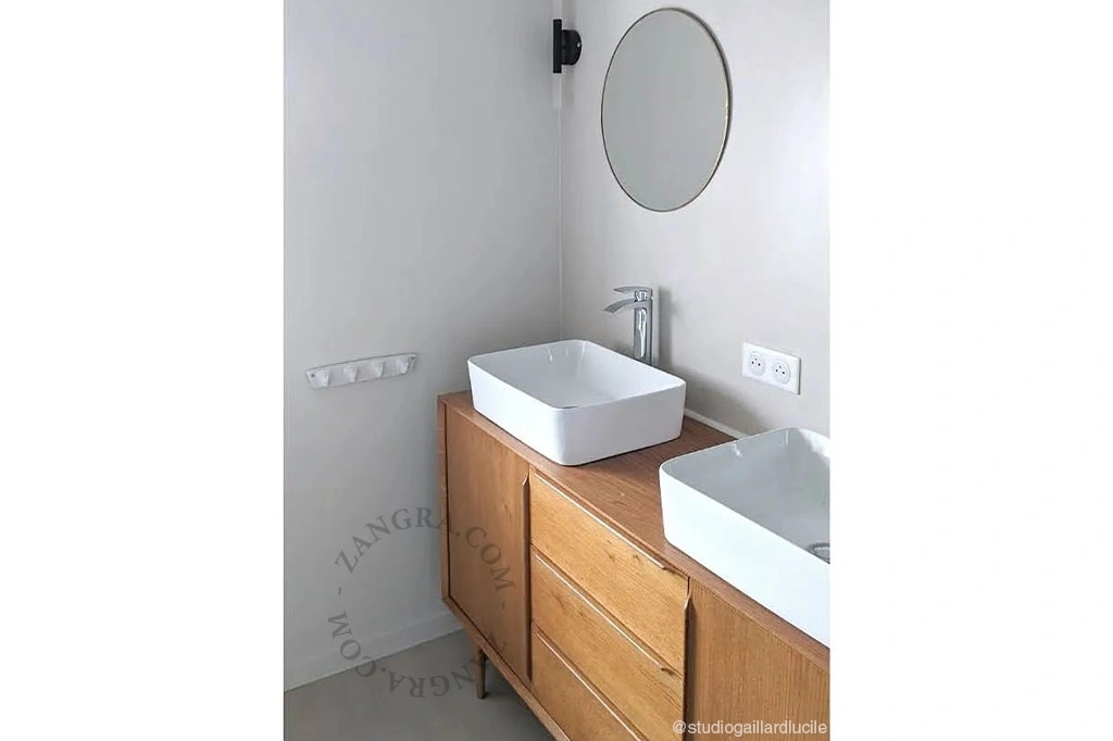 patère murale en porcelaine - blanc