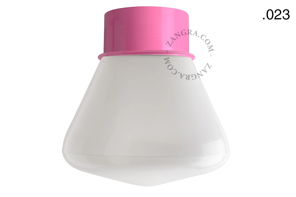 pink wall or ceiling light - glass shade - Ø 10 cm