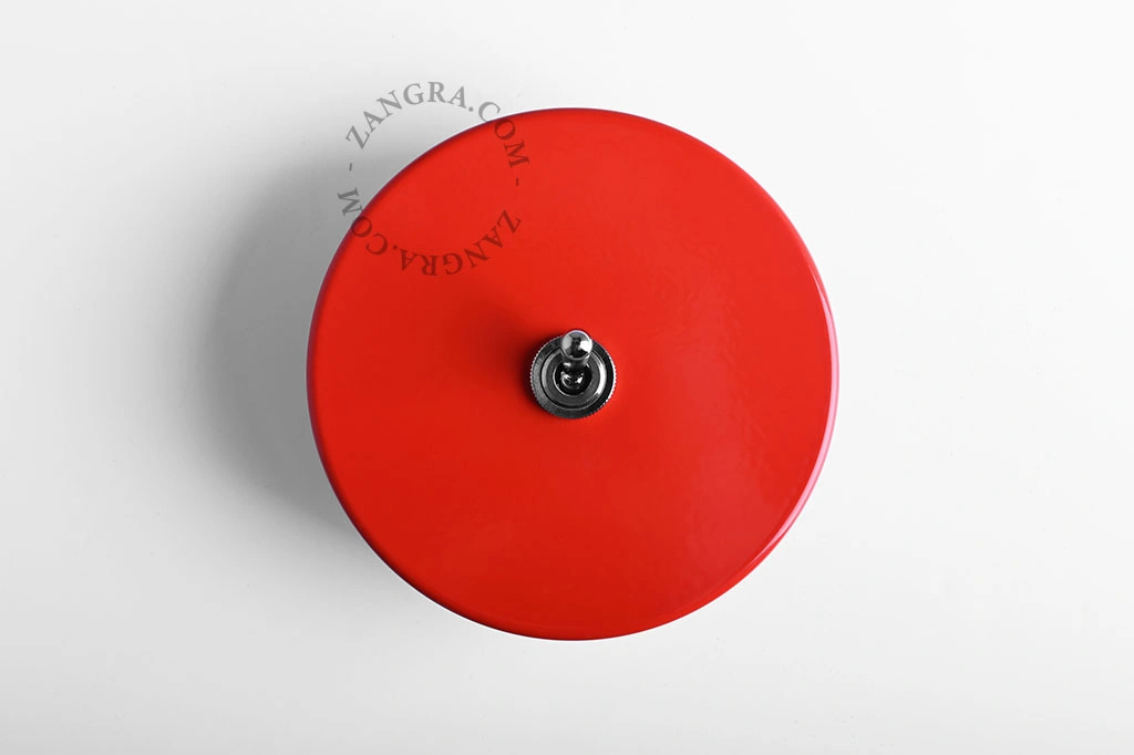 interruptor vermelho - interruptor de alavanca bidirecional ou simples niquelado