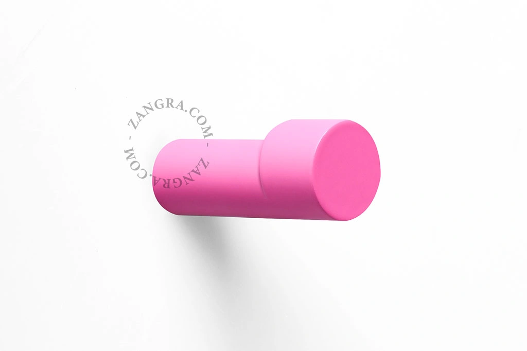 gelakte messing haak - roze