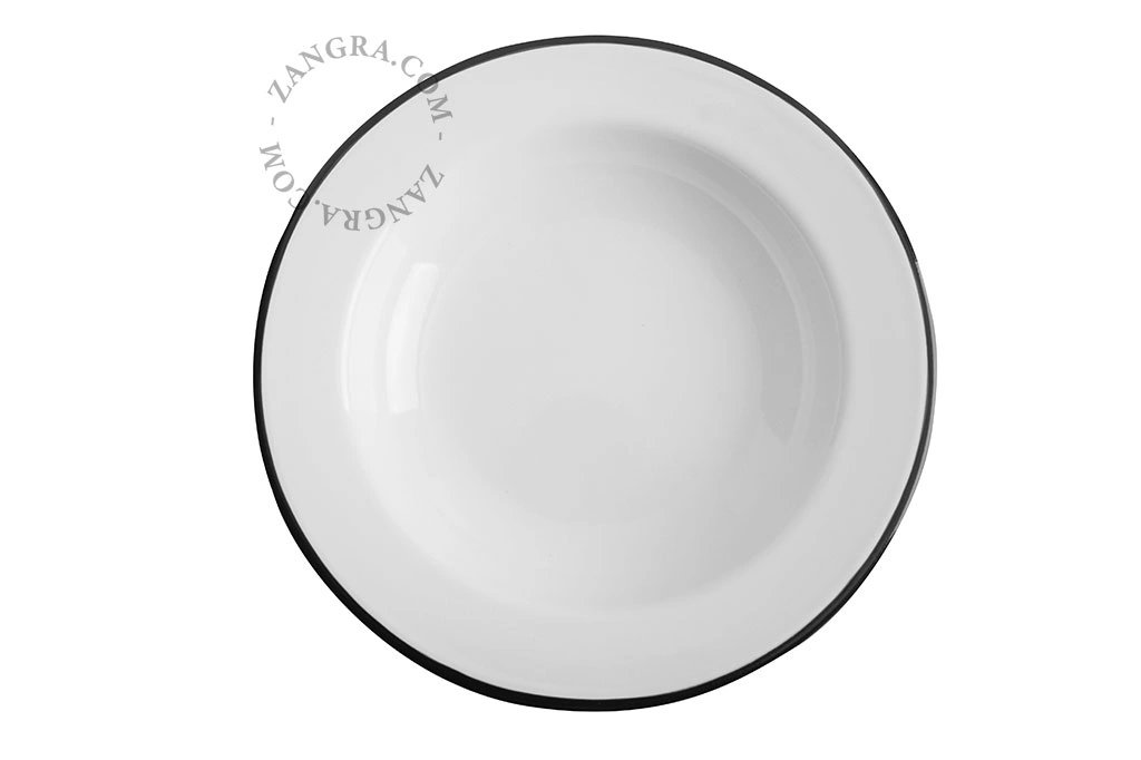 czerwony głęboki talerz emaliowany - Ø 24cm