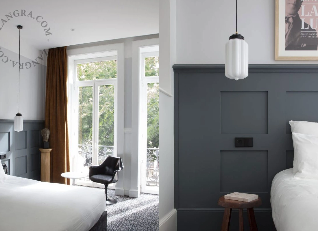 black ceiling light - glass shade