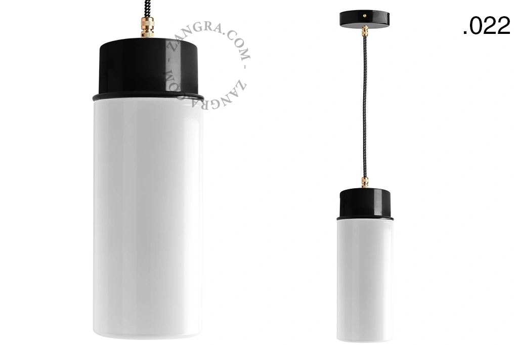 candeeiro suspenso preto - abajur de vidro - Ø 10cm