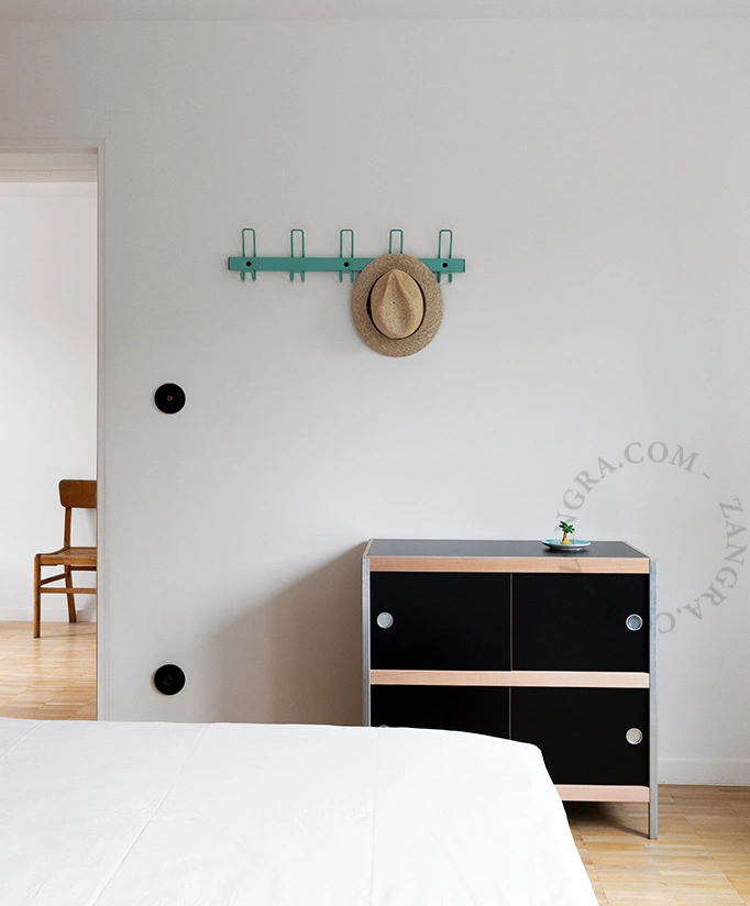 light blue coat rack