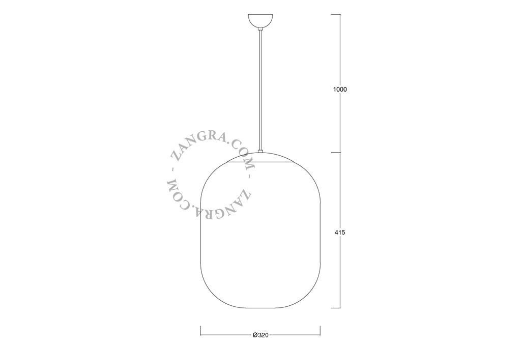 candeeiro suspenso de vidro feito à mão - Ø 32 cm