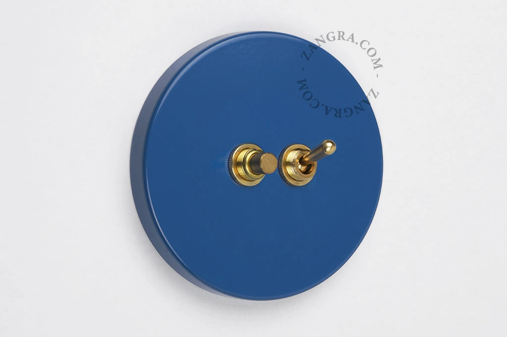 blue switch - two-way or simple brass toggle switch & push-button