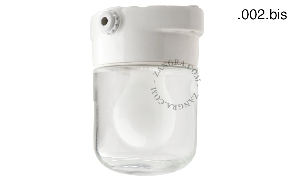 badeværelse lampe i porcelæn med glasskærm – Ø 8,3cm - IP54