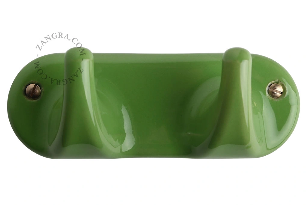 green porcelain hook