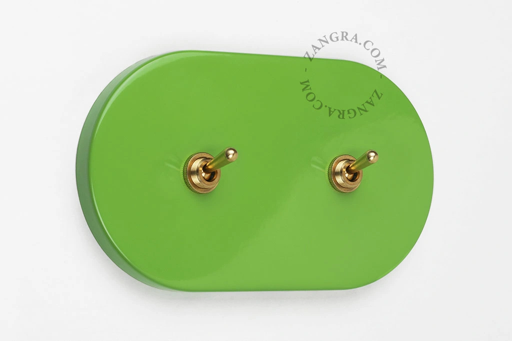 green switch - double two-way or simple brass toggle switch