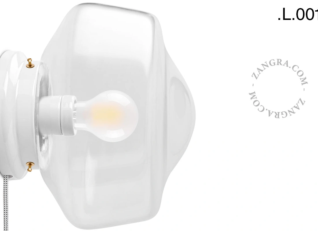 applique ou lampe de table Cédric en porcelaine blanche