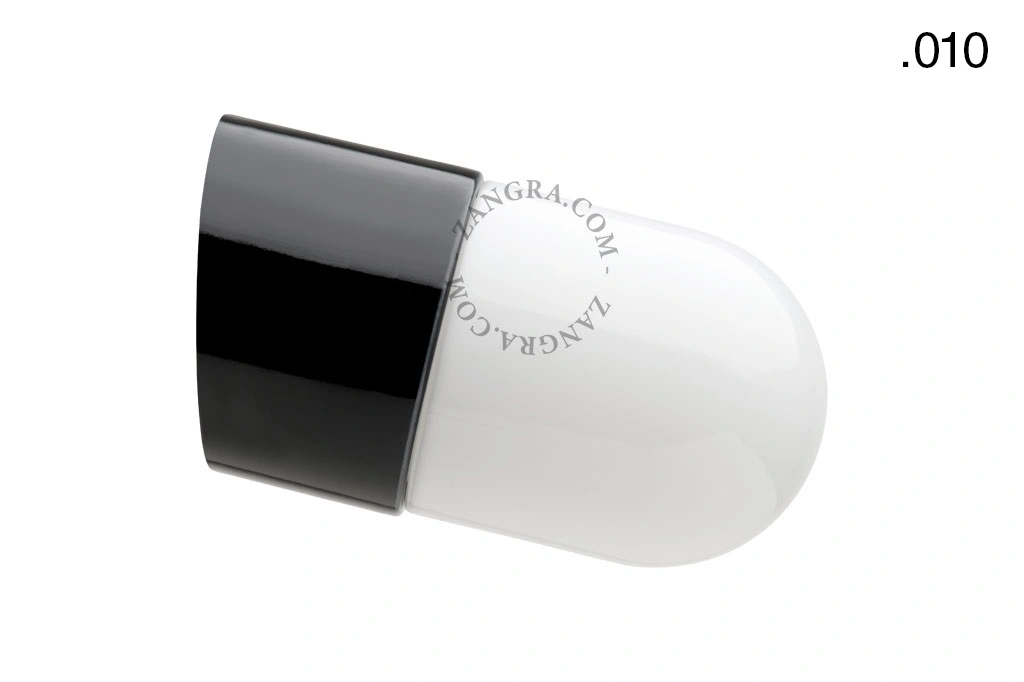 aplique angular en porcelana negra - pantalla de vidrio