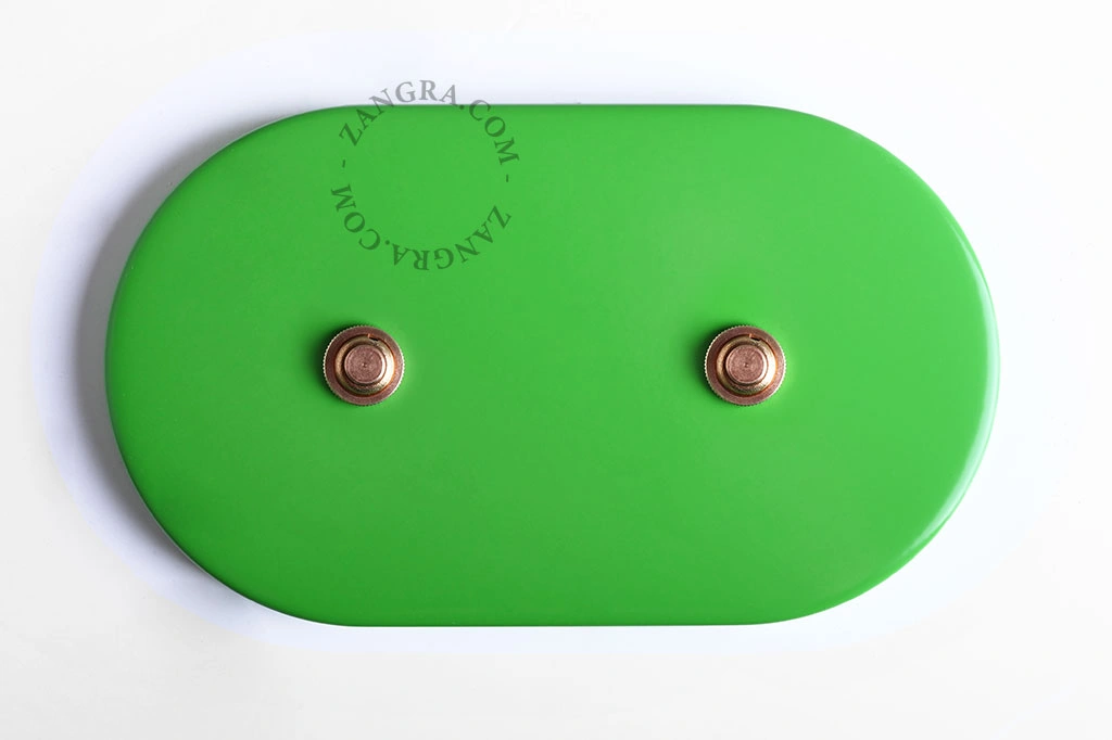 green switch - double brass push-button