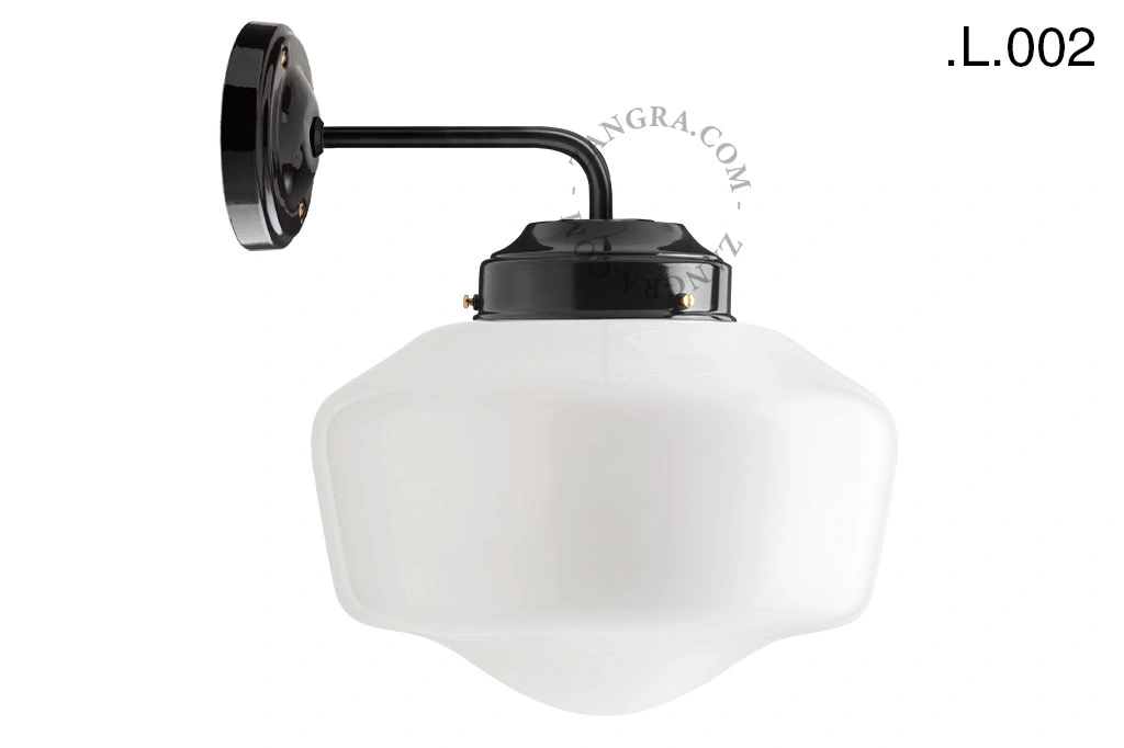 applique noire - globe en verre