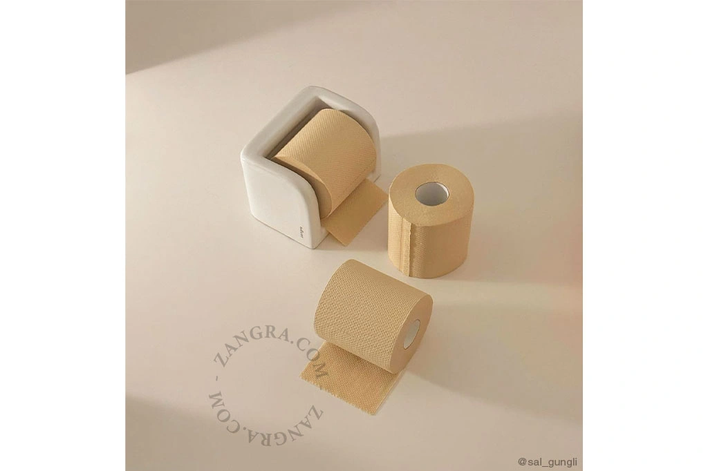 porcelanowy uchwyt na papier toaletowy - biały
