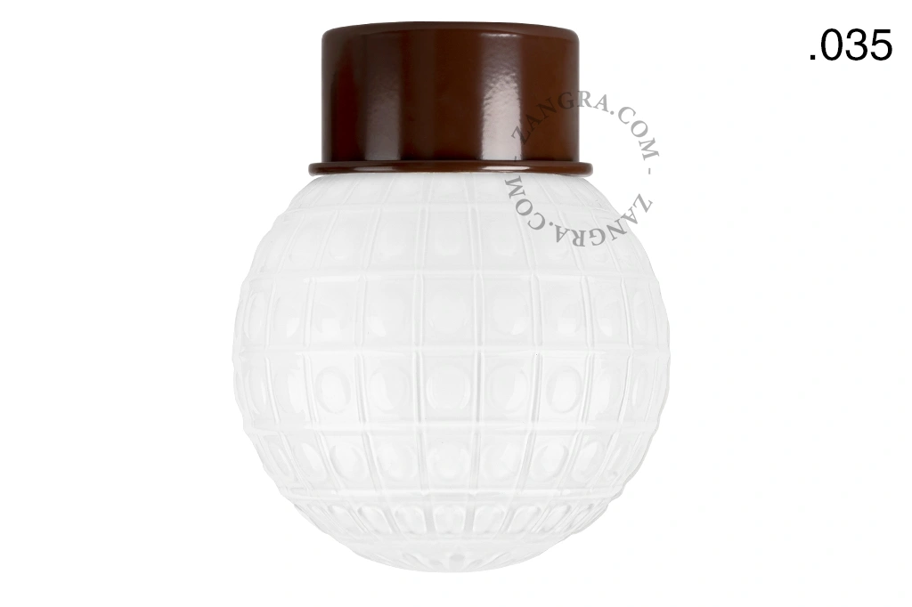 brown wall or ceiling light - glass shade - Ø 10 cm