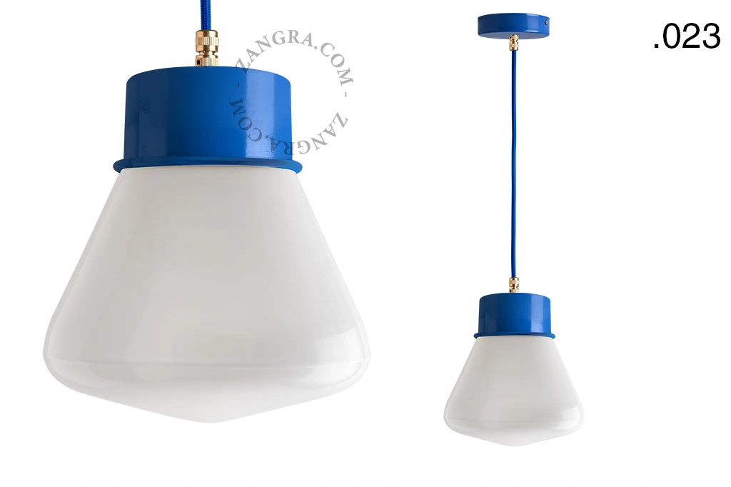 gelakte hanglamp - blauw