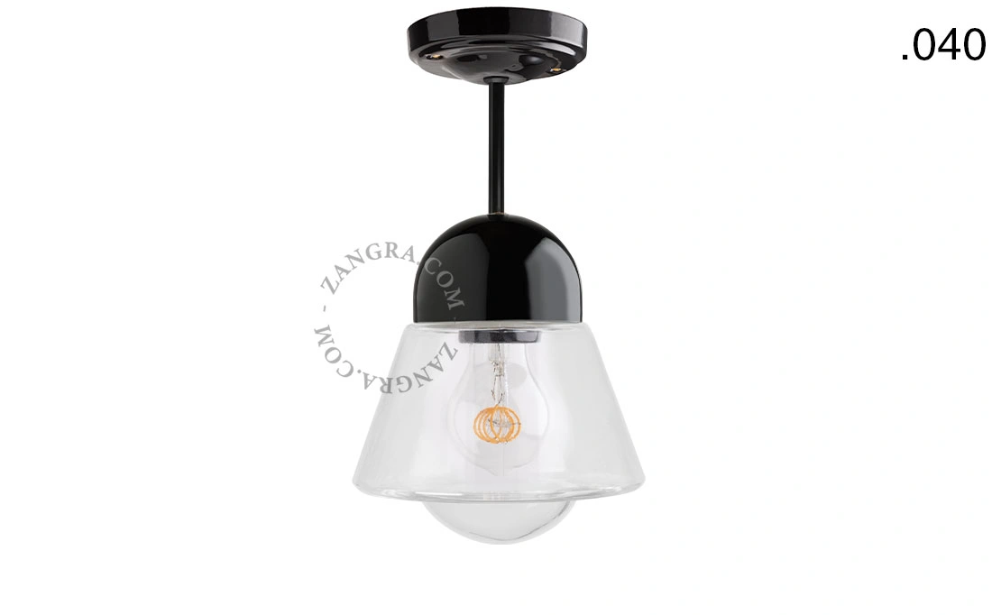 lampa porcelana ze szklanym kloszem