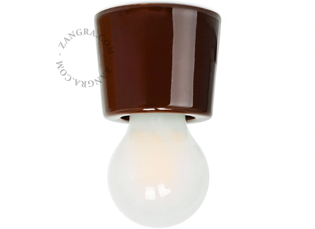 lampe Annie en porcelaine marron