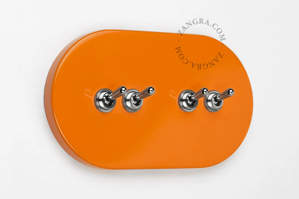 interruptor naranja simple o conmutado - 4 palancas de latón niquelado