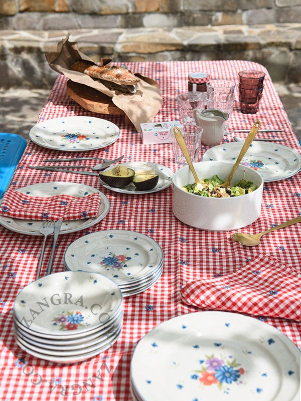 6 czerwonych serwetek w czerwoną kratkę Vichy, Ellis