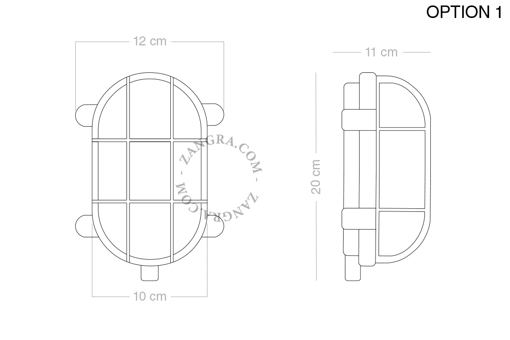 udendørs skotlampe i forniklet messing  - IP64
