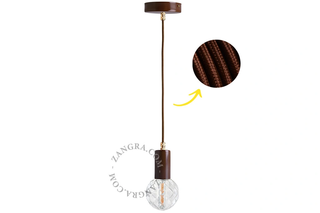 lakierowana lampa wisząca brązowa