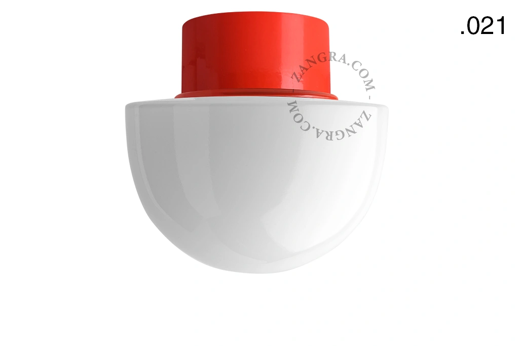rød væg eller loftslampe - glas skærm - Ø 10 cm