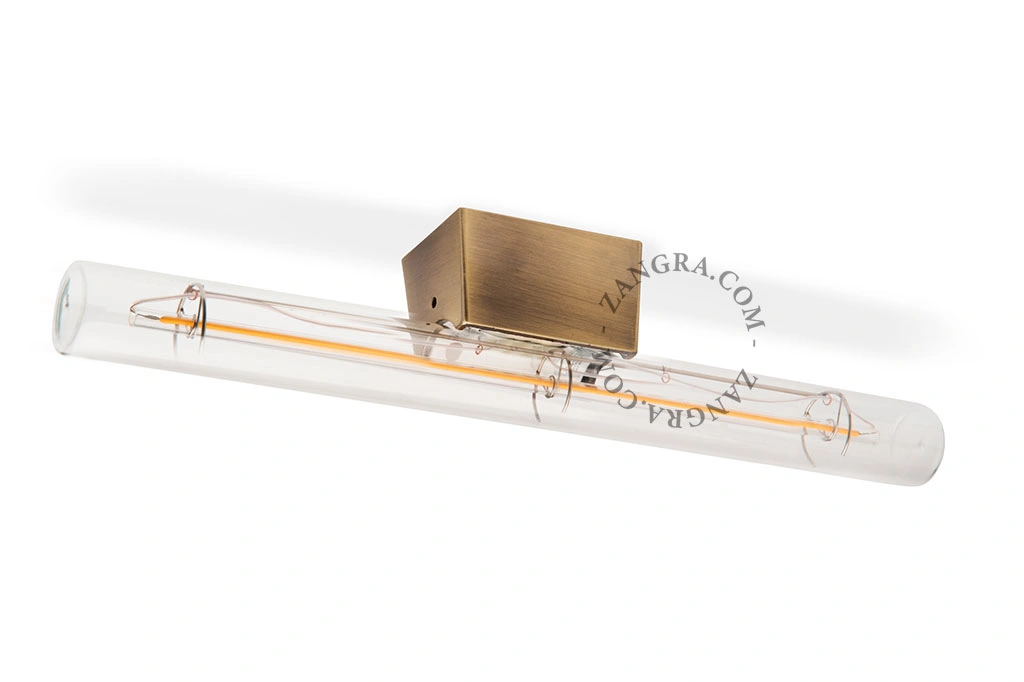 mosiężna lampa ścienna lub sufitowa S14d Bobby - świetlówka szkło przezroczyste