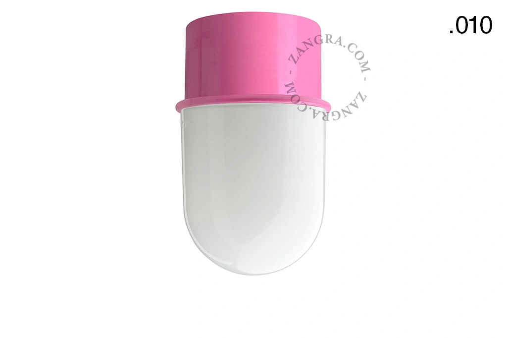 rosa vägg/taklampa - glasskärm - Ø 8 cm