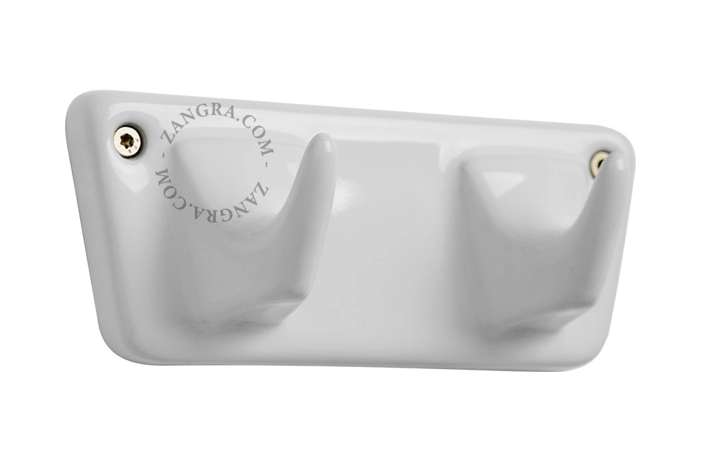 patère murale en porcelaine - blanc