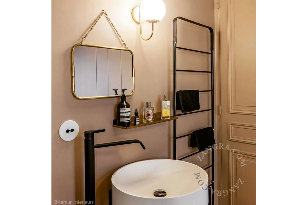double interrupteur en porcelaine blanche va-et-vient ou simple - leviers noirs