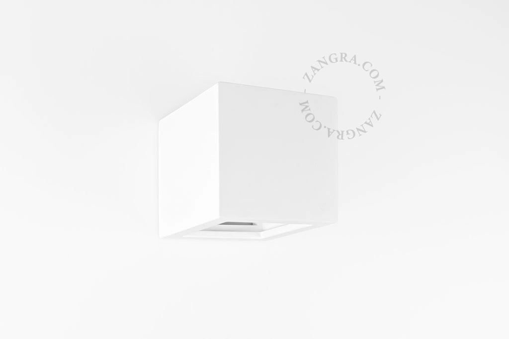 paintable plaster cubic wall light Camille - 11 cm