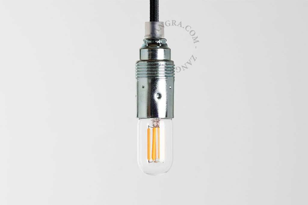 E14 silver-coloured lamp holder