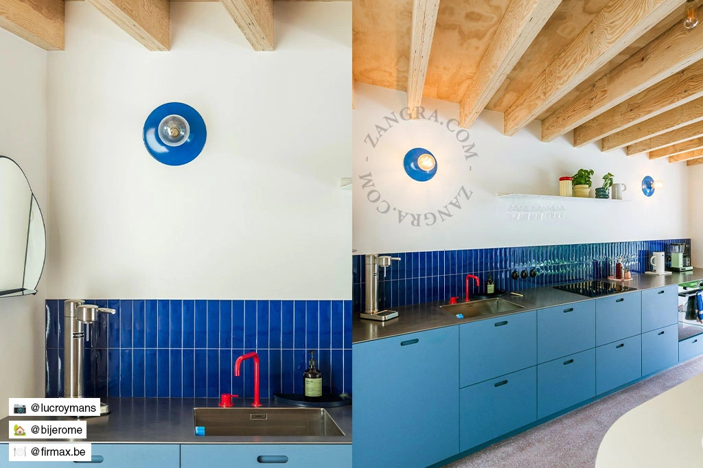 candeeiro de parede ou de teto azul - Ø 26 cm