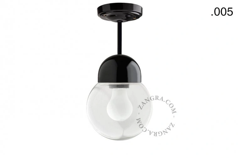 lampa porcelana ze szklanym kloszem