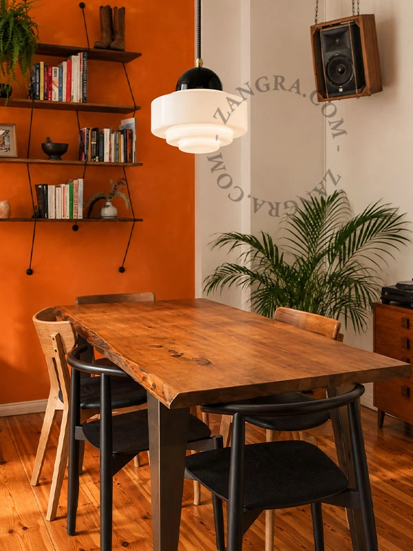 czarna porcelanowa lampa wisząca Coby