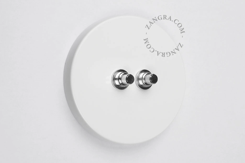 vit tryckströmbrytare – dubbel nickel tryckknapp